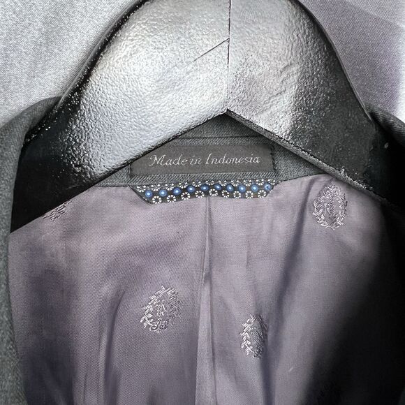 Lauren Ralph Lauren Mens Suit Jacket 50R Black Label Blazer Gray Wool Blend Prom - Picture 15 of 17